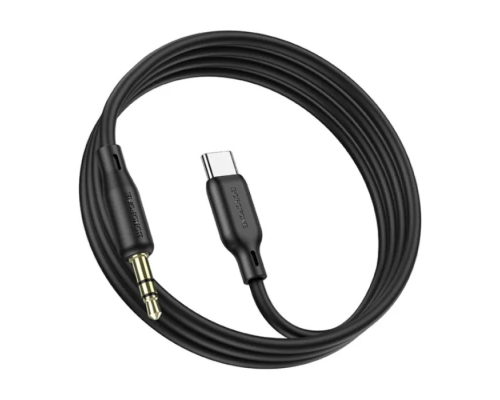 Кабель Borofone BL18 Jack 3.5mm(M) =>Type-C(M), 1м, Black, Box Кабель Borofone BL18 Jack 3.5mm(M) =>Type-C(M), 1м, Black, Box
