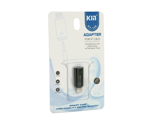 Перехідник KIN KY-198 Lighting(M) => Jack 3.5mm(F), Black, Box Перехідник KIN KY-198 Lighting(M) => Jack 3.5mm(F), Black, Box