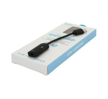 Перехідник KIN KY-203 Type-C(M) =>Type-C(F) + Jack 3.5mm(F), 5см, Black, Box