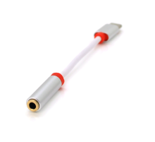 Перехідник KY-201 Type-C(M)/Jack 3.5mm(F), 5см, White/Black, Box