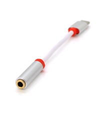 Перехідник KY-201 Type-C(M)/Jack 3.5mm(F), 5см, White/Black, Box