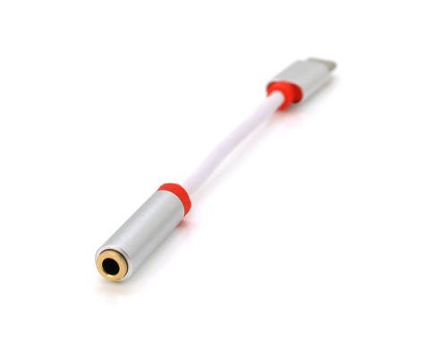 Перехідник KY-201 Type-C(M)/Jack 3.5mm(F), 5см, White/Black, Box