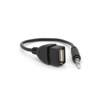 Перехідник USB2.0(F)=> Jack 3.5(M) Stereo, 0,3м, Black, OEM