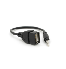 Перехідник USB2.0(F)=> Jack 3.5(M) Stereo, 0,3м, Black, OEM