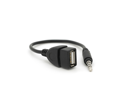 Перехідник USB2.0(F)=> Jack 3.5(M) Stereo, 0,3м, Black, OEM