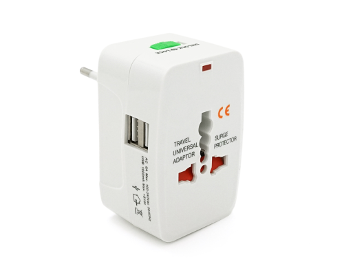 Універсальний переходник все стандарти розеток 5 in 1 + USB