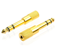 Перехідник Jack 6.3 (тато)/Jack 3.5 (мама) Stereo, Gold, метал, Q100