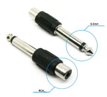 Перехідник Jack 6.3 (тато) / RCA (мама) Mono, Black, пластик, Q100
