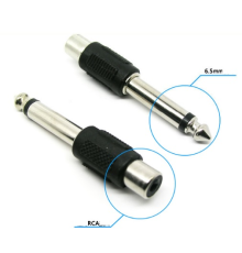Перехідник Jack 6.3 (тато) / RCA (мама) Mono, Black, пластик, Q100
