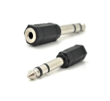 Перехідник Jack 6.3 (тато) / Jack 3.5 (мама) Stereo, Black, пластик, Q100