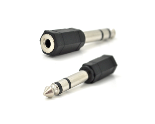 Перехідник Jack 6.3 (тато) / Jack 3.5 (мама) Stereo, Black, пластик, Q100 Перехідник Jack 6.3 (тато) / Jack 3.5 (мама) Stereo, Black, пластик, Q100