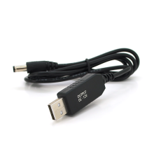 Кабель для роутера 5.5/2.5(5.5/2.1)mm(M)=> USB2.0 (Out:12V), 1м, Black, OEM
