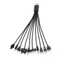 USB кабель із перехідниками 10 в 1, 0,2м, Black, ОЕМ Q500