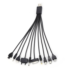 USB кабель із перехідниками 10 в 1, 0,2м, Black, ОЕМ Q500