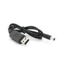 Кабель для роутера NN 5.5/2.5(5.5/2.1)mm(M)=> USB2.0 (Out:12V), 1м, Black, OEM