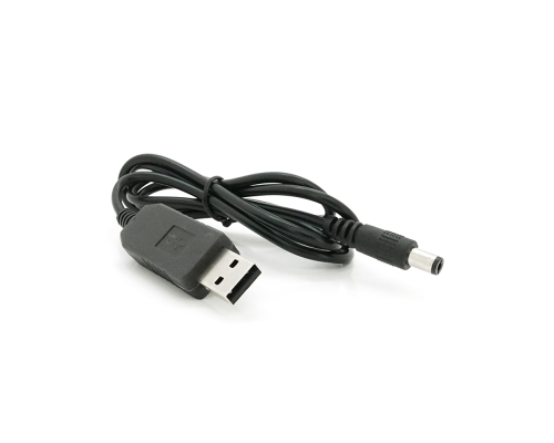 Кабель для роутера NN 5.5/2.5(5.5/2.1)mm(M)=> USB2.0 (Out:12V), 1м, Black, OEM