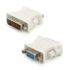 Перехідник DVI-D 24 + 1 (тато) / VGA (мама), Grey Q50