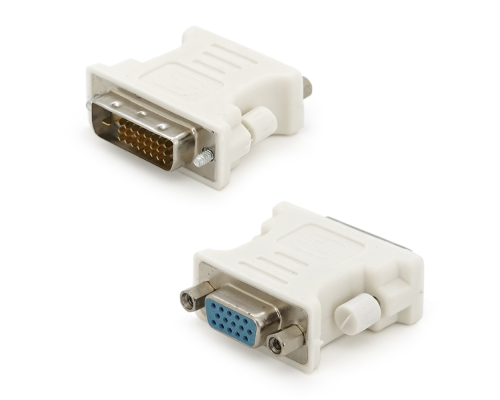 Перехідник DVI-D 24 + 1 (тато) / VGA (мама), Grey Q50