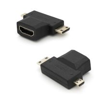 Перехідник mini HDMI (тато) -micro HDMI (тато) -HDMI (мама)
