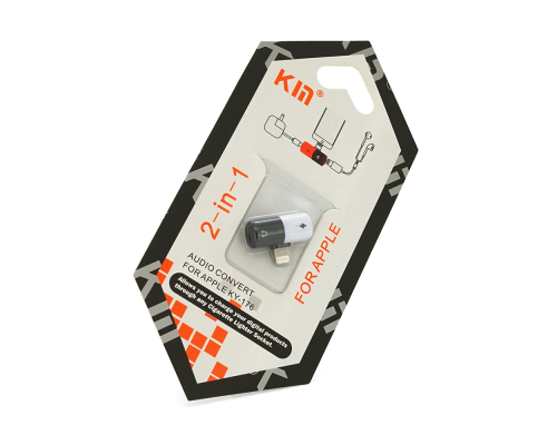 Перехідник KIN KY-176 Lighting(M) => 2/Lighting(F), White/Black, Box