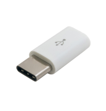 Перехідник microUSB(F) => Type-C(M), White, OEM