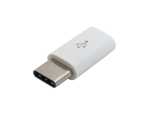 Перехідник microUSB(F) => Type-C(M), White, OEM Перехідник microUSB(F) => Type-C(M), White, OEM