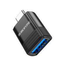 Перехідник Borofone BV18 USB3.0(F) => Type-C(M), Black, Blister