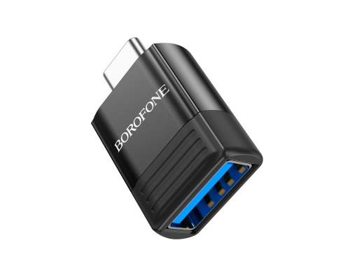 Перехідник Borofone BV18 USB3.0(F) => Type-C(M), Black, Blister