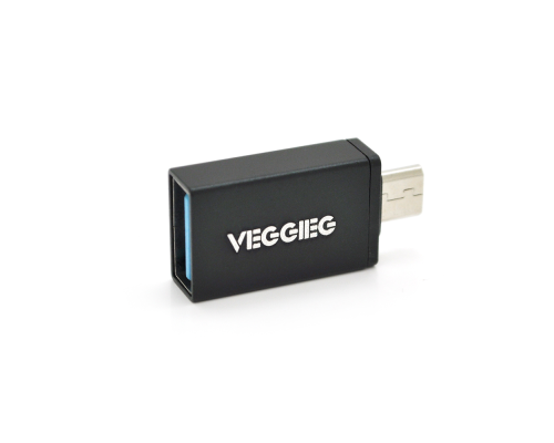 Перехідник VEGGIEG V-OT01 USB2.0(AF) OTG => microUSB(M), Black, Пакет