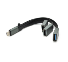 Перехідник VEGGIEG TC-301 USB3.0(AF) + USB2.0(AF) + USB2.0(AF) OTG => Type-C(M), Black, Пакет