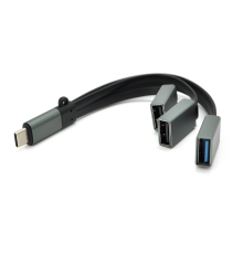 Перехідник VEGGIEG TC-301 USB3.0(AF) + USB2.0(AF) + USB2.0(AF) OTG => Type-C(M), Black, Пакет
