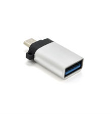 Перехідник VEGGIEG TC-113 USB3.0(AF) OTG => microUSB(M), Silver, Пакет