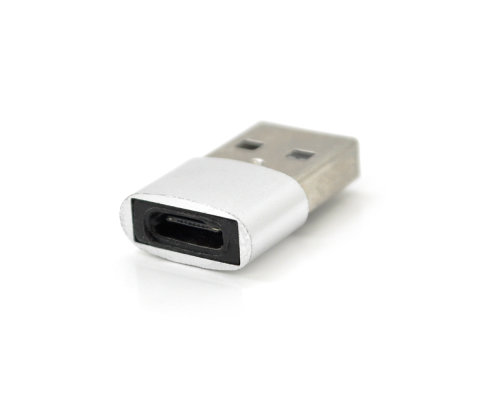 Перехідник HOCO USB2.0(M) => Type-C(F), Silver, Пакет Перехідник HOCO USB2.0(M) => Type-C(F), Silver, Пакет