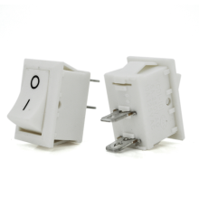 Перемикач ON-OFF KCD1-101, 250VAC / 6A, 2 контакта, White, Q200