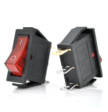 Перемикач ON-ON KCD3-102N, 250VAC / 16A, 3 контакта, Red, Q200