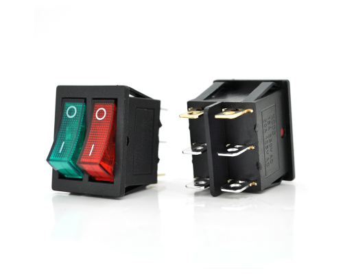 Перемикач ON-ON KCD3-212N, 250VAC / 15A, 6 контактів, Red/Green, Q50 ( 245*170*41 ) 0,75 кг