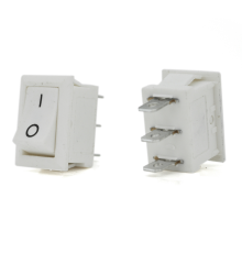 Перемикач ON-ON KCD1-102, 250VAC / 6A, 3 контакта, White, Q100