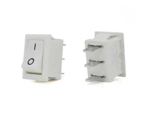 Перемикач ON-ON KCD1-102, 250VAC / 6A, 3 контакта, White, Q100