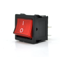 Перемикач ON-OFF KCD1-104, 250VAC/6A, 4 контакти, RED, Q100