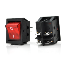 Перемикач ON-OFF KCD4-201N, 250VAC / 16A, 4 контакти, Red, Q50 ( 246*170*41 ) 0,66 кг