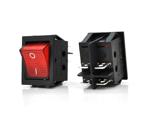 Перемикач ON-OFF KCD4-201N, 250VAC / 16A, 4 контакти, Red, Q50 ( 246*170*41 ) 0,66 кг