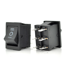 Перемикач ON-OFF KCD2-213, 250VAC / 6A, 6 контактів, Black, Q100