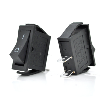 Перемикач ON-ON KCD3-102, 250VAC/16A, 2 контакти, Black, Q100