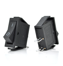 Перемикач ON-ON KCD3-102, 250VAC/16A, 2 контакти, Black, Q100