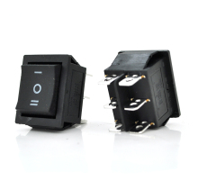 Перемикач ON-OFF KCD1-106, 250VAC / 15A, 6 контактів, Black, Q50 ( 246*170*41 ) 0,63 кг