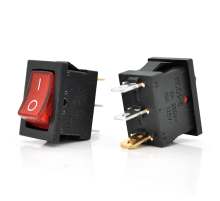 Перемикач ON-ON KCD1-102N, 250VAC/6A, 3 контакти, Red, Q100
