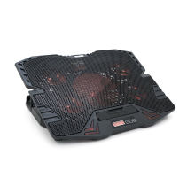 Підставка під ноутбук IceCoorel K5, 10-17", 4*100mm 1400±10% RPM + 4*70mm 2500±10%RPM, корпус пластик+алюміній, 2xUSB 2.0, 365x297x30mm