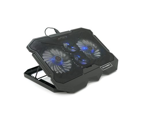 Підставка під ноутбук IceCoorel K22, 10-17", 2*125мм+2*70мм 2600±10% RPM, корпус пластик+алюміній, 385x280x28mm, Black, Box, Q10