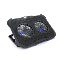Підставка під ноутбук IceCoorel F8, 10-17", 2*125mm 1200±10% RPM, корпус пластик+алюміній, 2xUSB 2.0, 415x293x26.5mm, RGB, Box Q10