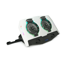 Підставка для ноутбука IceCoorel N9, 10-18", 2*125mm 1400±10% RPM, корпус пластик+алюміній, 2xUSB 2.0 + LCD display, 461x298x52mm, Silver, Box, Q8